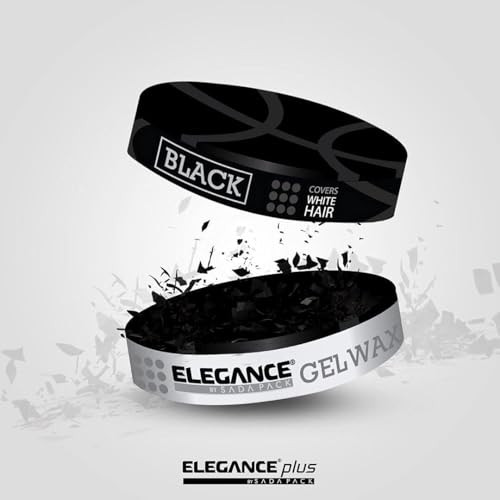 E Elegance Hair Products - Black Color Hair Styling Gel Wax 4.93 Oz - Medium Control, Shinny Finish, Effortless Elegance