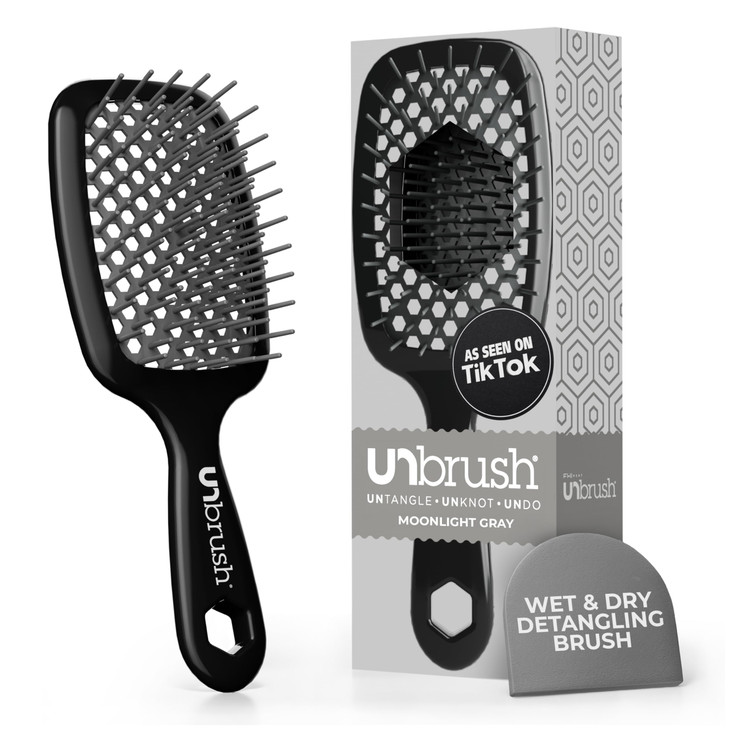 FHI Heat UNbrush Detangling Brush for Pain-Free Brushing on All Wet or Dry Hair Types  Durable DuoFlex Anti-Static