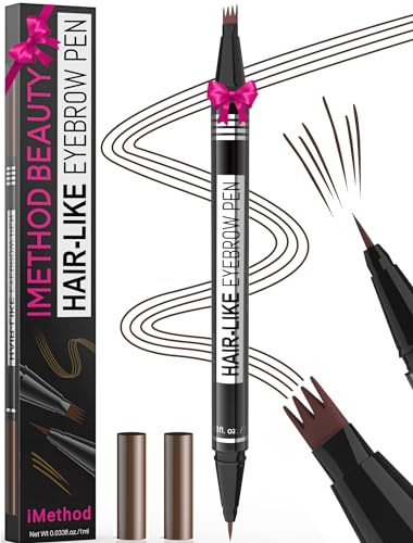 iMethod Microblading Eyebrow Pen - Eyebrow Pencil Magical 2-in-1 Dual-Ended Eye Brow Pencils for Women with 4-Fork-Tip
