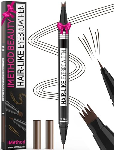 iMethod Microblading Eyebrow Pen - Eyebrow Pencil Magical 2-in-1 Dual-Ended Eye Brow Pencils for Women with 4-Fork-Tip
