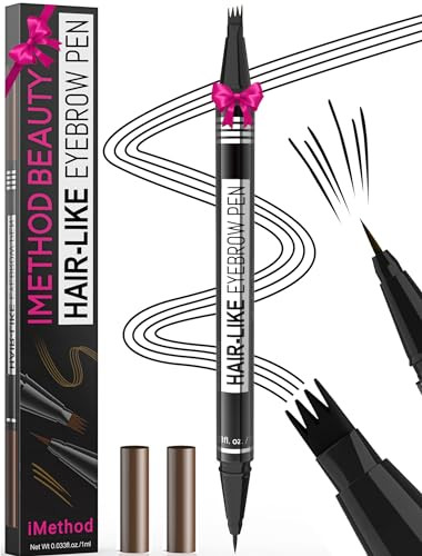 iMethod Microblading Eyebrow Pen - Eyebrow Pencil Magical 2-in-1 Dual-Ended Eye Brow Pencils for Women with 4-Fork-Tip