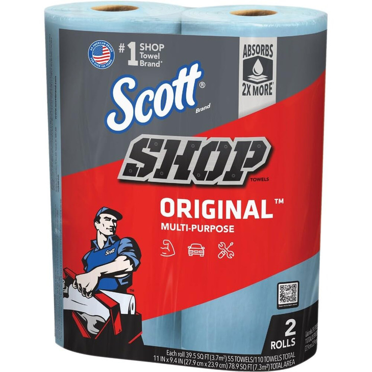 Kimberly-Clark Professional 75040 Scott Shop Towels Pack of 2. Blue, 2 Rolls