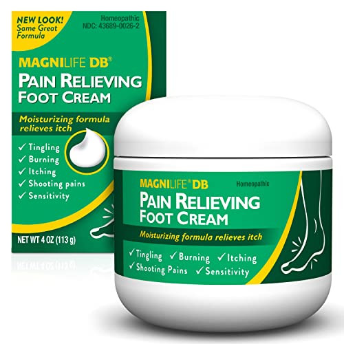 MagniLife DB Pain Relieving Foot Cream, 4 Oz Jar, Calming Relief for Burning, Tingling, Shooting & Stabbing in Feet &