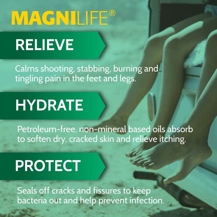 MagniLife DB Pain Relieving Foot Cream, 4 Oz Jar, Calming Relief for Burning, Tingling, Shooting & Stabbing in Feet &