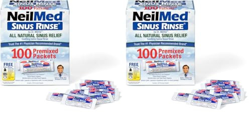 NeilMed Sinus Rinse All Natural Relief Premixed Refill Packets 100 Count (Pack of 1)