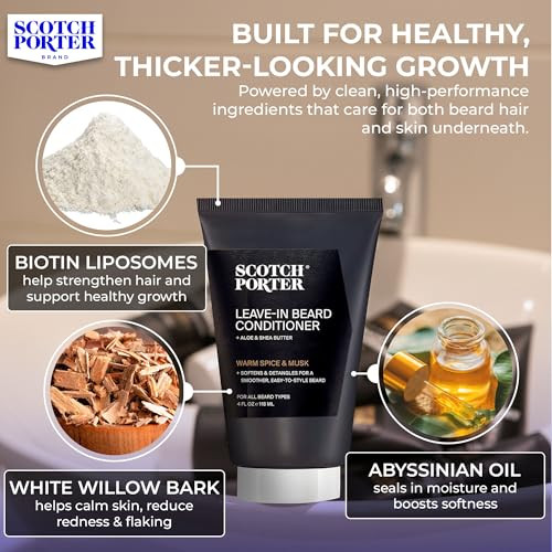 Scotch Porter Restorative Leave-In Beard Conditioner, Warm Spice & Musk