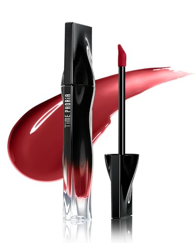 TIMEPHORIA Stellar Dust Lip Stain 09 Enigma, Transfer-Proof & Smudge-Proof Lip Gloss, Deep Red Brown Tinted Glossy