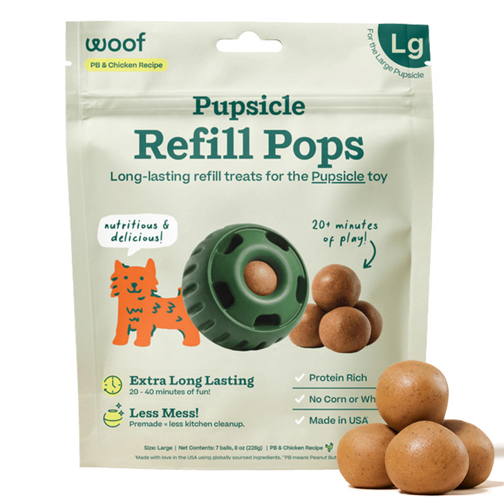 WOOF Pupsicle Chicken Refill Pops Dog Treats, Large, 7 Count