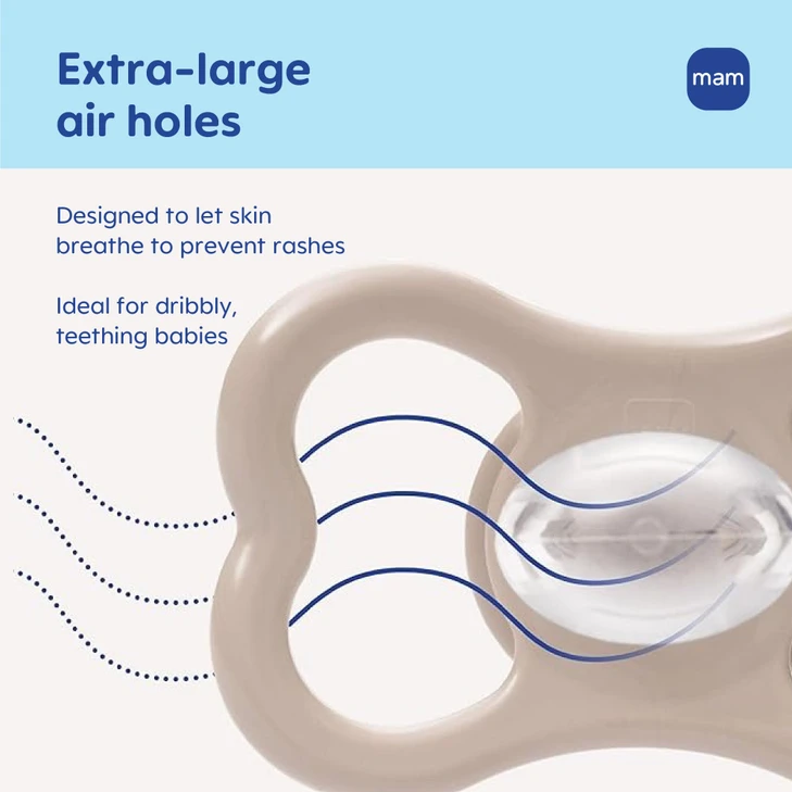 MAM Air Pacifier 16+ Months, Extra Air Flow for Sensitive Skin, 4 Pack