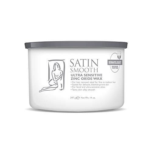 Satin Smooth Ultra Sensitive Zinc Oxide Wax for Hair Removal, 14 oz, 1 Pack