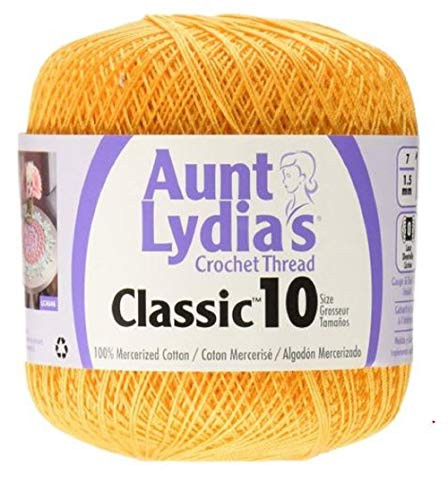 Aunt Lydia's Crochet Thread - Size 10 - Goldenrod (2-Pack)