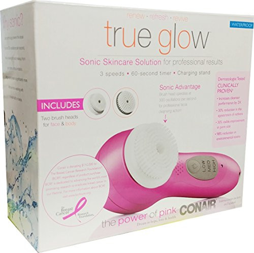 True Glow by Conair Sonic Facial Brush; White