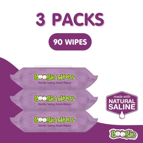 Boogie Saline Nose Wipes Grape Scent - 90 Count