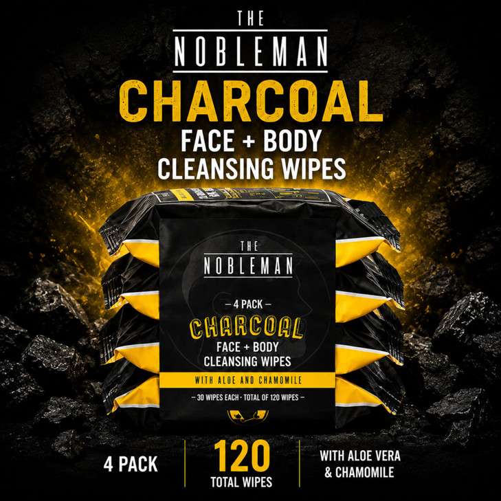 Men's Charcoal Face + Body Cleansing Wipes - 4 Pack (120ct)