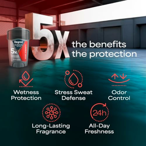Degree Men Clinical Strength Antiperspirant Deodorant 2 Pack Sport Strength Soft Solid 96-Hour Sweat and Odor