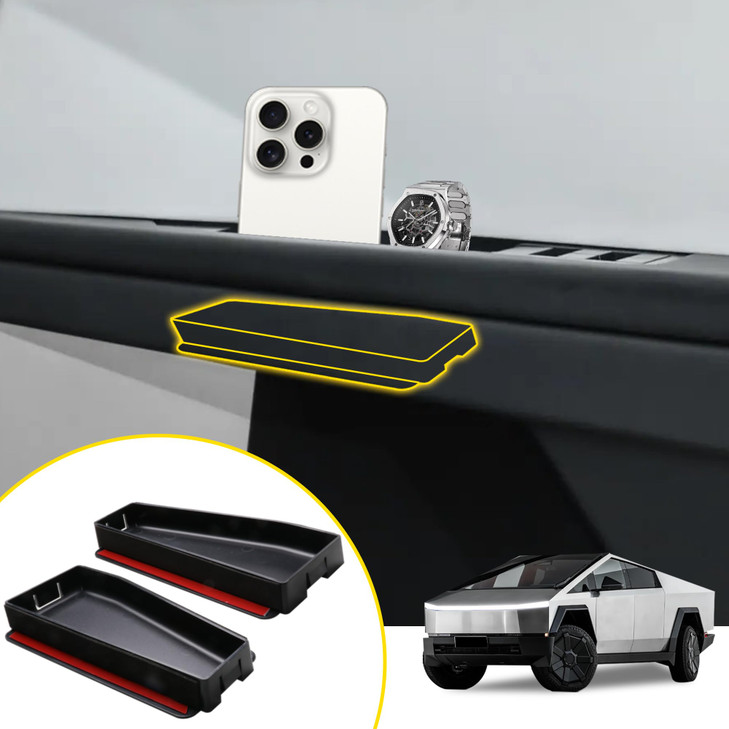 RERPRO 2 Pack Front Door Handle Storage Box Inserts Tray Compatible with 2023 2024 2025 Tesla Cybertruck Interior