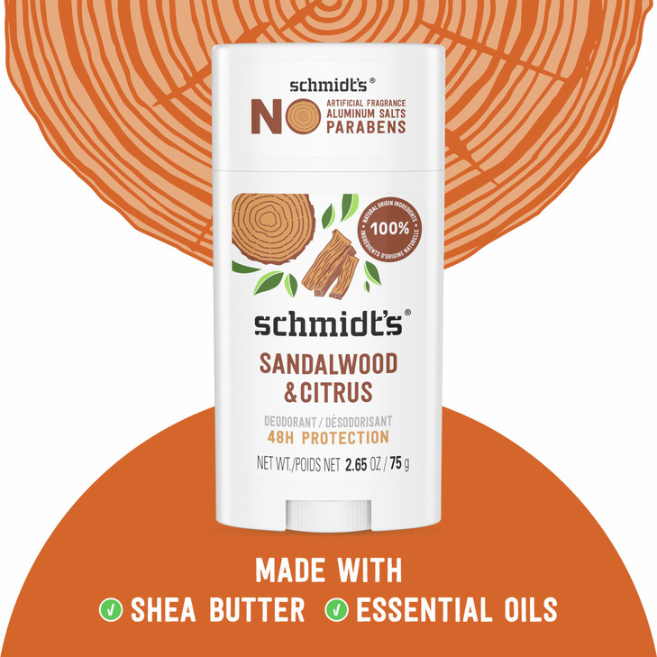 Schmidt's Aluminum Free Natural Deodorant Sandalwood & Citrus 2.65 oz 2 ct
