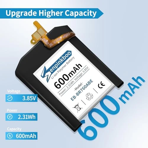 Senpinkboo for Samsung Gear S3 Frontier/Gear S3 Classic Battery Upgraded [600mAh] EB-BR760ABE Battery for Galaxy