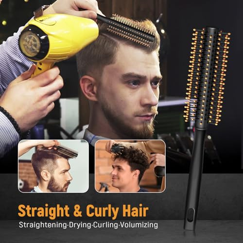 Stylemate Men's Hair Styling Combs and Brush Set - Roller Brush for Adding Volume, Pompadour, Slicked-back, Fauxhawk,