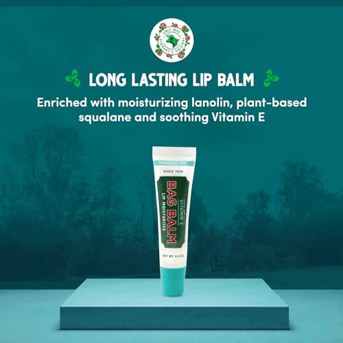 Vermont's Original Bag Balm Fragrance Free Lip Balm with Vitamin E | Pack of 4 0.3oz Tubes