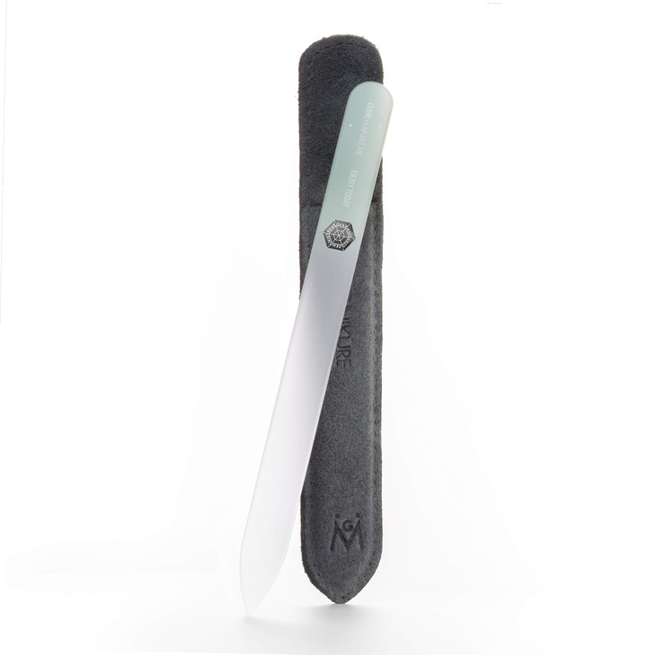 GERMANIKURE Czech Glass Nail File - Enjoy Today, Suede Sleeve