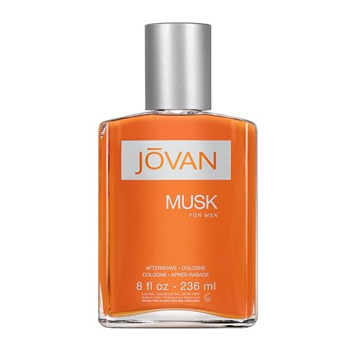 Jovan Musk for Men Aftershave 8 fl oz (Pack of 1), Notes of Carnation, Lavender, and Amber, Men's Fragrance, Long
