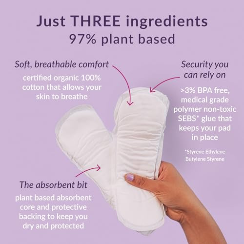 Natracare Maxi Pads Super with Organic Cotton Cover 12 ea (Pack of 2)