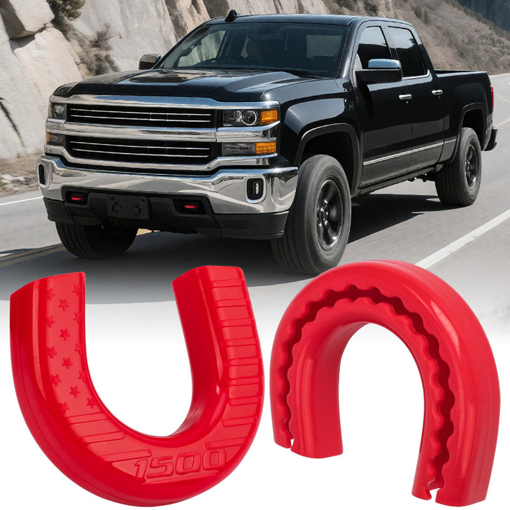 MODELAUTO Tow Hook Covers Fit for Chevy Silverado 1500, Red
