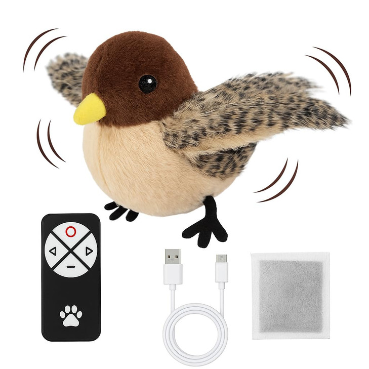 CKFPS Flying Bird Cat Toy (Not a Flying Bird)  Interactive Flappy Bird Toy for Indoor Cats, USB Rechargeable with