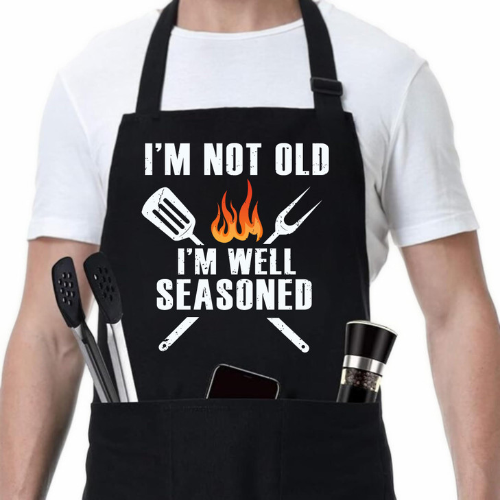 ZYNINORA Funny Aprons for Men, Funny Mens BBQ Apron, Men's Aprons for Grilling, Cooking Apron for Men Dad Husband