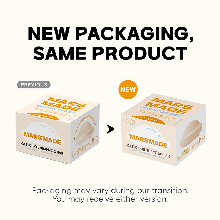 Marsmade Castor Oil Shampoo Bar Hydrating & Moisturizing Natural Hair Soap for Bathing, Hair Growth & Scalp