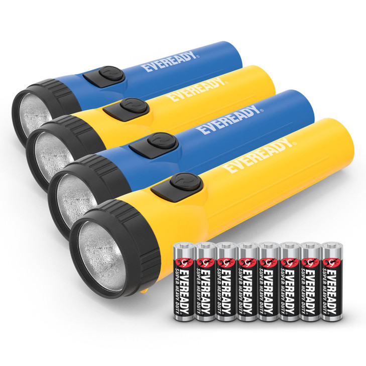 EVEREADY LED Flashlights (4-Pack), Bright Flashlights for Emergencies and Camping Gear, Flash Light with AA Batteries
