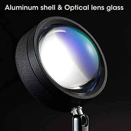Balkwan Sunset Lamp Projection Rotation Rainbow Lamp Led Romantic Visual Led Light Network Red Light with USB Modern
