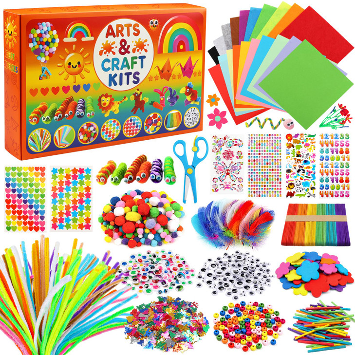 DOITEM Pipe Cleaners Craft Supplies, 1800Pcs Arts and Crafts Supplies DIY School Craft Project Including Pipe Cleaner
