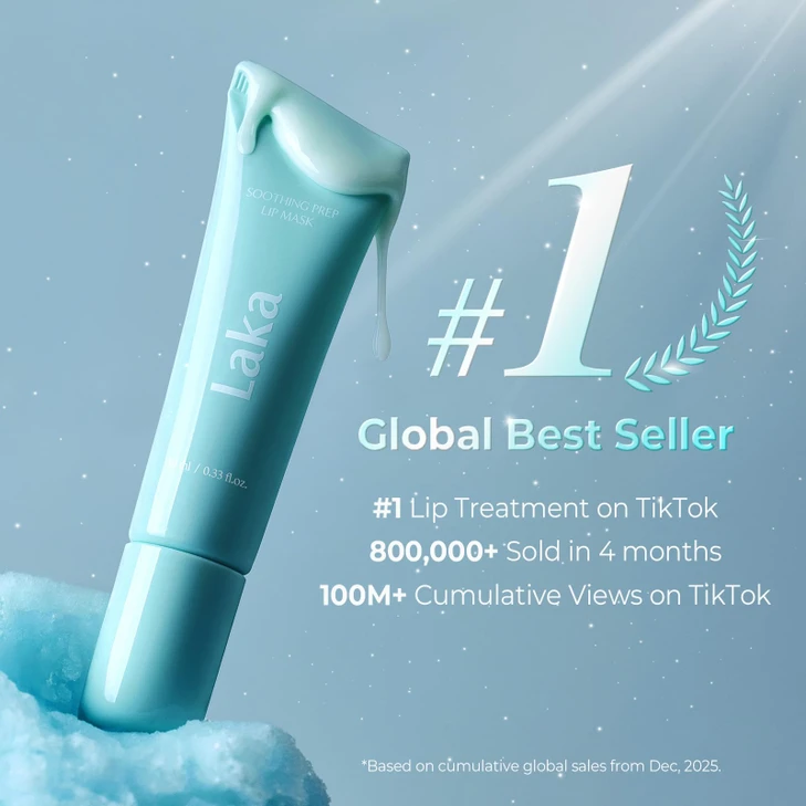 Laka Soothing Prep Lip Mask | Gentle Peel-Off Lip Mask for Dead Skin & Flakes | Cooling Korean Lip Care for Makeup
