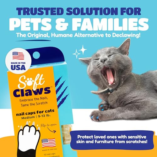 Soft Claws Nail Caps for Medium Cats, 40 Caps, Gold Sparkle