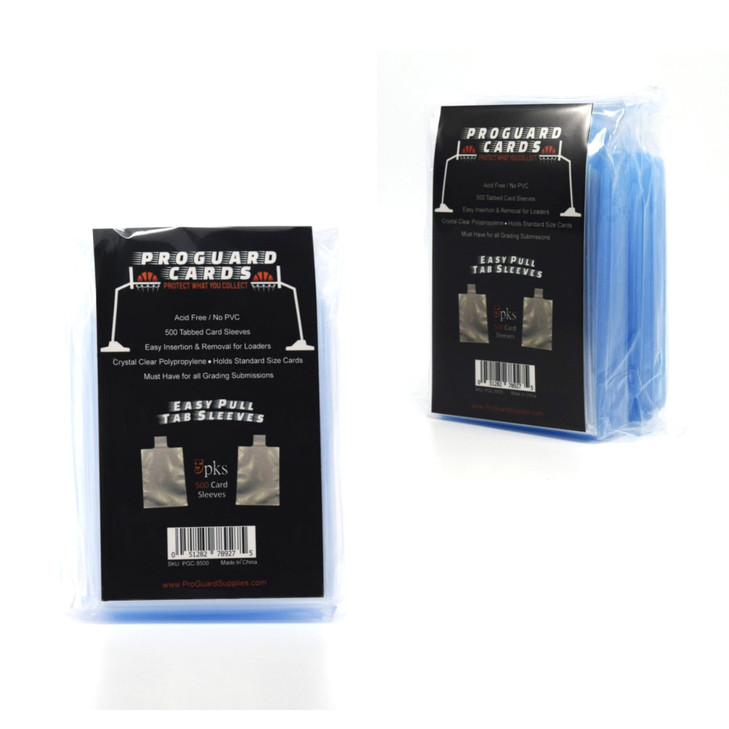 Tabbed Card Sleeves 5pks with Easy Pull Tab for Top Loaders & Semi Rigid Holders 500 Sleeves