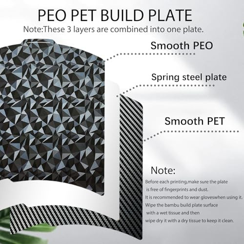 Sahvaim 3D Printer Platform PEO PET Bambu Lab Build Plate for Bambu Lab X2D/P2S/P1S/P1P/A1/X1C/X1/X1E,257x257mm