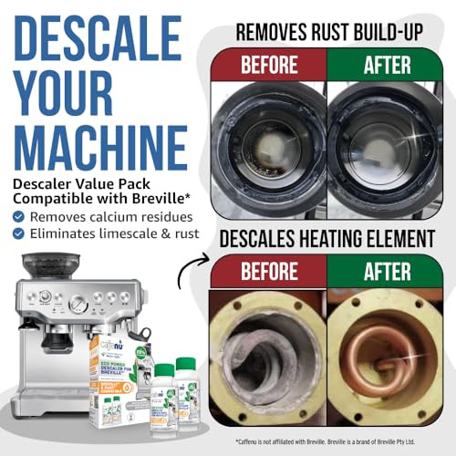 Caffenu Breville Compatible Descaling Solution, 2 Bottles, 4-Use Descaler