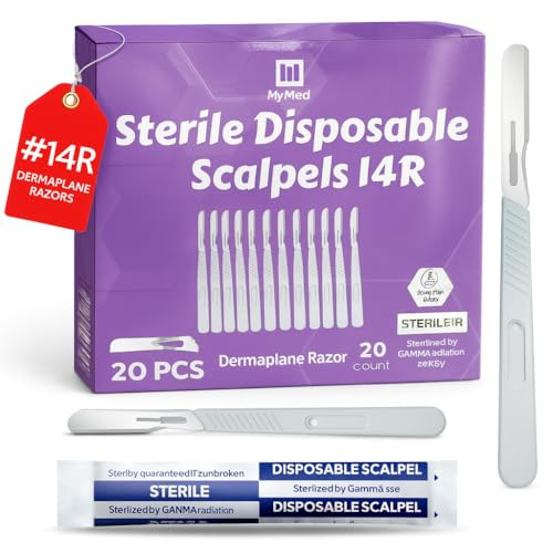 MyMed 14R Dermaplane Scalpels, Dermaplaning Razors - Pack of 20