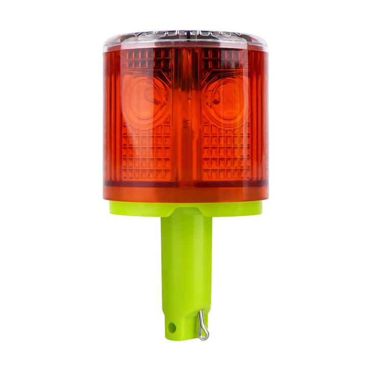 Aolyty Solar Strobe Warning Light, Single Column, 360° Visible, Red