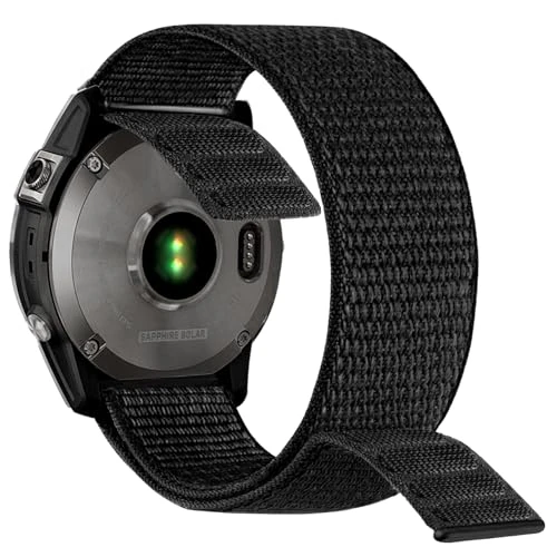 mmAbanen Hook and Loop Quick Dry Watch Band for Fenix 8 47mm/ epix Pro 47mm/ Fenix 7/6/5, 22mm Woven Nylon Ultralight
