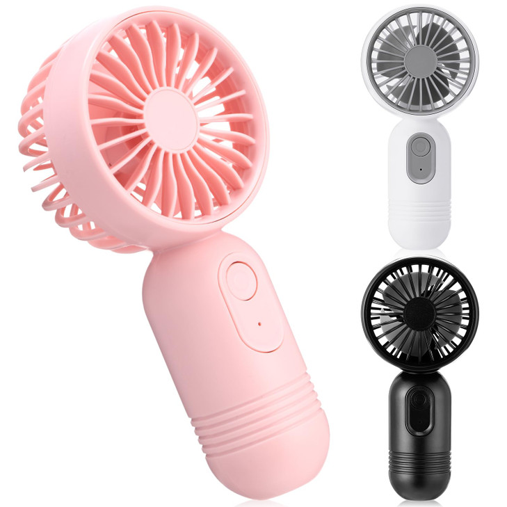 Rossesay 3 Pcs Mini Portable Fan 3 Speed Rechargeable, Black, White, Pink