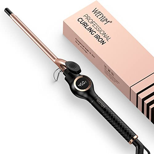 Small Curling Iron 3/8 Inch, Tiny Curling Wand for Short Hair, Dual Voltage