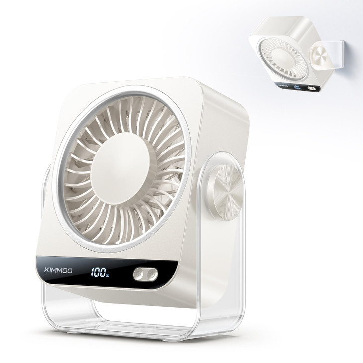 KIMMOO Small Powerful Table Fan,199 Speeds,17 Hrs Rechargeable Desk Fan
