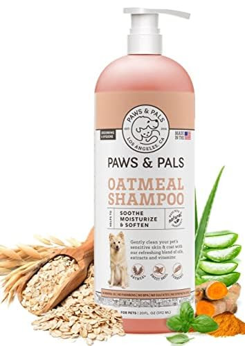 Natural Oatmeal Dog-Shampoo and Conditioner - 20oz Medicated Clinical Vet Formula Wash for All Pets Puppy & Cats -