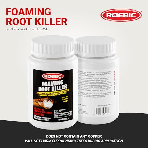 Roebic FRK Foaming Tree Root Killer, Chemical Septic System, Drain Field and Sewer Line Pipe Clog Remover and Root