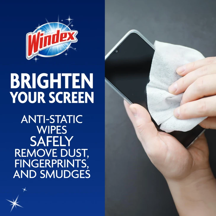 Windex Electronics Screen Wipes for Computers, Phones, Televisions and More, 25 Count - Pack of 3 (75 Total Wipes)