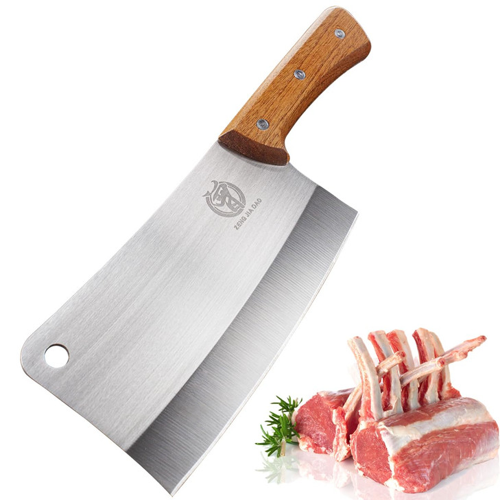 ZENG JIA DAO Meat Cleaver - 7'' Heavy Duty Butcher Knife Meat Chopper Bone Cutting Knife - High Carbon German