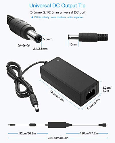 ALITOVE 24V DC Power Supply 2A 48W AC/DC Adapter 100~240V AC to DC 24 Volt 2 Amp Converter 24 vdc 2000mA 1.8A 1.5A